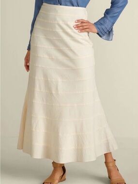 Soft Surroundings Cream Maxi A-Line Skirt